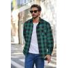 imageCOOFANDY Mens Flannel Shirts Long Sleeve Plaid Button Down Shirt Casual Cotton Shirt with PocketBuffalo Greenblack
