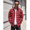 imageCOOFANDY Mens Flannel Shirts Long Sleeve Plaid Button Down Shirt Casual Cotton Shirt with PocketBuffalo Red