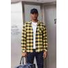 imageCOOFANDY Mens Flannel Shirts Long Sleeve Plaid Button Down Shirt Casual Cotton Shirt with PocketBuffalo Yellow