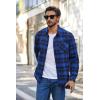 imageCOOFANDY Mens Flannel Shirts Long Sleeve Plaid Button Down Shirt Casual Cotton Shirt with PocketPlaid Blueblack