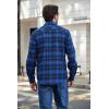 imageCOOFANDY Mens Flannel Shirts Long Sleeve Plaid Button Down Shirt Casual Cotton Shirt with PocketPlaid Blueblack