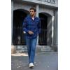 imageCOOFANDY Mens Flannel Shirts Long Sleeve Plaid Button Down Shirt Casual Cotton Shirt with PocketPlaid Blueblack