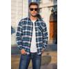 imageCOOFANDY Mens Flannel Shirts Long Sleeve Plaid Button Down Shirt Casual Cotton Shirt with PocketPlaid Bluewhite