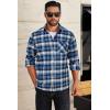 imageCOOFANDY Mens Flannel Shirts Long Sleeve Plaid Button Down Shirt Casual Cotton Shirt with PocketPlaid Bluewhite