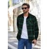 imageCOOFANDY Mens Flannel Shirts Long Sleeve Plaid Button Down Shirt Casual Cotton Shirt with PocketPlaid Greenblack