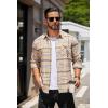 imageCOOFANDY Mens Flannel Shirts Long Sleeve Plaid Button Down Shirt Casual Cotton Shirt with PocketPlaid Khaki