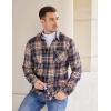 imageCOOFANDY Mens Flannel Shirts Long Sleeve Plaid Button Down Shirt Casual Cotton Shirt with PocketPlaid Orangebuffalo