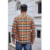 imageCOOFANDY Mens Flannel Shirts Long Sleeve Plaid Button Down Shirt Casual Cotton Shirt with PocketPlaid Orangegreen