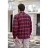 imageCOOFANDY Mens Flannel Shirts Long Sleeve Plaid Button Down Shirt Casual Cotton Shirt with PocketPlaid Redblack