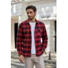 imageCOOFANDY Mens Flannel Shirts Long Sleeve Plaid Button Down Shirt Casual Cotton Shirt with PocketPlaid Redblack