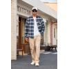 imageCOOFANDY Mens Flannel Shirts Long Sleeve Plaid Button Down Shirt Casual Cotton Shirt with PocketPlaid Whitegreen
