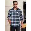 imageCOOFANDY Mens Flannel Shirts Long Sleeve Plaid Button Down Shirt Casual Cotton Shirt with PocketPlaid Whitegreen