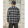 imageCOOFANDY Mens Flannel Shirts Long Sleeve Plaid Button Down Shirt Cotton Casual Work Shirts with PocketsBlack White