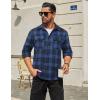 imageCOOFANDY Mens Flannel Shirts Long Sleeve Plaid Button Down Shirt Cotton Casual Work Shirts with PocketsBlue Black