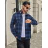 imageCOOFANDY Mens Flannel Shirts Long Sleeve Plaid Button Down Shirt Cotton Casual Work Shirts with PocketsBlue Black