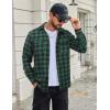 imageCOOFANDY Mens Flannel Shirts Long Sleeve Plaid Button Down Shirt Cotton Casual Work Shirts with PocketsGreen
