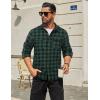 imageCOOFANDY Mens Flannel Shirts Long Sleeve Plaid Button Down Shirt Cotton Casual Work Shirts with PocketsGreen