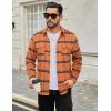 imageCOOFANDY Mens Flannel Shirts Long Sleeve Plaid Button Down Shirt Cotton Casual Work Shirts with PocketsOrange