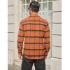 imageCOOFANDY Mens Flannel Shirts Long Sleeve Plaid Button Down Shirt Cotton Casual Work Shirts with PocketsOrange