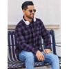 imageCOOFANDY Mens Flannel Shirts Long Sleeve Plaid Button Down Shirt Cotton Casual Work Shirts with PocketsPurple