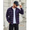 imageCOOFANDY Mens Flannel Shirts Long Sleeve Plaid Button Down Shirt Cotton Casual Work Shirts with PocketsPurple