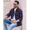 imageCOOFANDY Mens Flannel Shirts Long Sleeve Plaid Button Down Shirt Cotton Casual Work Shirts with PocketsPurple