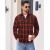imageCOOFANDY Mens Flannel Shirts Long Sleeve Plaid Button Down Shirt Cotton Casual Work Shirts with PocketsRed Black