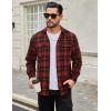 imageCOOFANDY Mens Flannel Shirts Long Sleeve Plaid Button Down Shirt Cotton Casual Work Shirts with PocketsRed Black