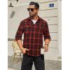 imageCOOFANDY Mens Flannel Shirts Long Sleeve Plaid Button Down Shirt Cotton Casual Work Shirts with PocketsRed Black