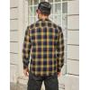 imageCOOFANDY Mens Flannel Shirts Long Sleeve Plaid Button Down Shirt Cotton Casual Work Shirts with PocketsYellow Navy