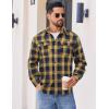 imageCOOFANDY Mens Flannel Shirts Long Sleeve Plaid Button Down Shirt Cotton Casual Work Shirts with PocketsYellow Navy
