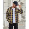 imageCOOFANDY Mens Flannel Shirts Long Sleeve Plaid Button Down Shirt Cotton Casual Work Shirts with PocketsYellow Navy