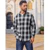 imageCOOFANDY Mens Flannel Shirts Long Sleeve Plaid Button Down Shirts Casual Cotton ShirtsBlackWhite