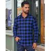 imageCOOFANDY Mens Flannel Shirts Long Sleeve Plaid Button Down Shirts Casual Cotton ShirtsBlue Checkered