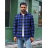 imageCOOFANDY Mens Flannel Shirts Long Sleeve Plaid Button Down Shirts Casual Cotton ShirtsBlue Checkered