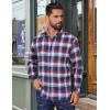 imageCOOFANDY Mens Flannel Shirts Long Sleeve Plaid Button Down Shirts Casual Cotton ShirtsBlueRed