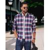 imageCOOFANDY Mens Flannel Shirts Long Sleeve Plaid Button Down Shirts Casual Cotton ShirtsBlueRed