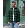 imageCOOFANDY Mens Flannel Shirts Long Sleeve Plaid Button Down Shirts Casual Cotton ShirtsGreen Checkered