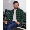 imageCOOFANDY Mens Flannel Shirts Long Sleeve Plaid Button Down Shirts Casual Cotton ShirtsGreen Checkered