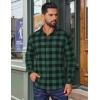 imageCOOFANDY Mens Flannel Shirts Long Sleeve Plaid Button Down Shirts Casual Cotton ShirtsGreen Checkered