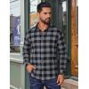 imageCOOFANDY Mens Flannel Shirts Long Sleeve Plaid Button Down Shirts Casual Cotton ShirtsGrey Checkered
