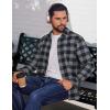 imageCOOFANDY Mens Flannel Shirts Long Sleeve Plaid Button Down Shirts Casual Cotton ShirtsGrey Checkered