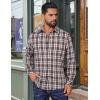 imageCOOFANDY Mens Flannel Shirts Long Sleeve Plaid Button Down Shirts Casual Cotton ShirtsKhaki Plaid