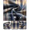 imageCOOFANDY Mens Flannel Shirts Long Sleeve Plaid Button Down Shirts Casual Cotton ShirtsKhakiBlue