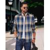 imageCOOFANDY Mens Flannel Shirts Long Sleeve Plaid Button Down Shirts Casual Cotton ShirtsKhakiBlue