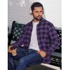 imageCOOFANDY Mens Flannel Shirts Long Sleeve Plaid Button Down Shirts Casual Cotton ShirtsPurple