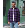 imageCOOFANDY Mens Flannel Shirts Long Sleeve Plaid Button Down Shirts Casual Cotton ShirtsPurple