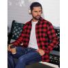 imageCOOFANDY Mens Flannel Shirts Long Sleeve Plaid Button Down Shirts Casual Cotton ShirtsRed Checkered