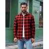 imageCOOFANDY Mens Flannel Shirts Long Sleeve Plaid Button Down Shirts Casual Cotton ShirtsRed Checkered