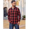 imageCOOFANDY Mens Flannel Shirts Long Sleeve Plaid Button Down Shirts Casual Cotton ShirtsRedBlack